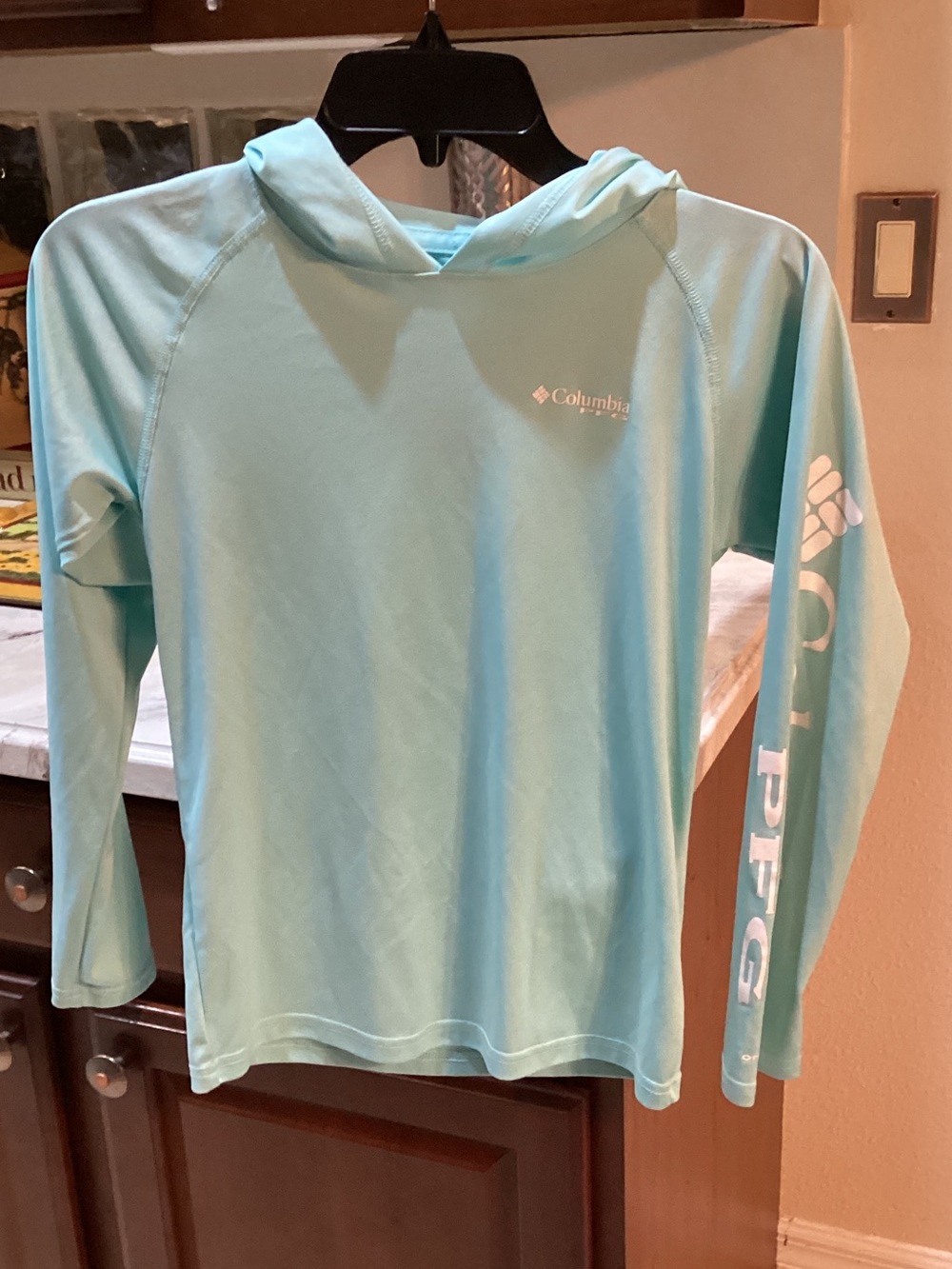 Columbia Mint Green Hooded UPF Sun Shirt